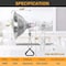 Ipower Clamp Lamp Light with 8.5 Inch Aluminum Reflector up to 150 Watt HIWKLTCLAMPMSILWHT - alternate 10